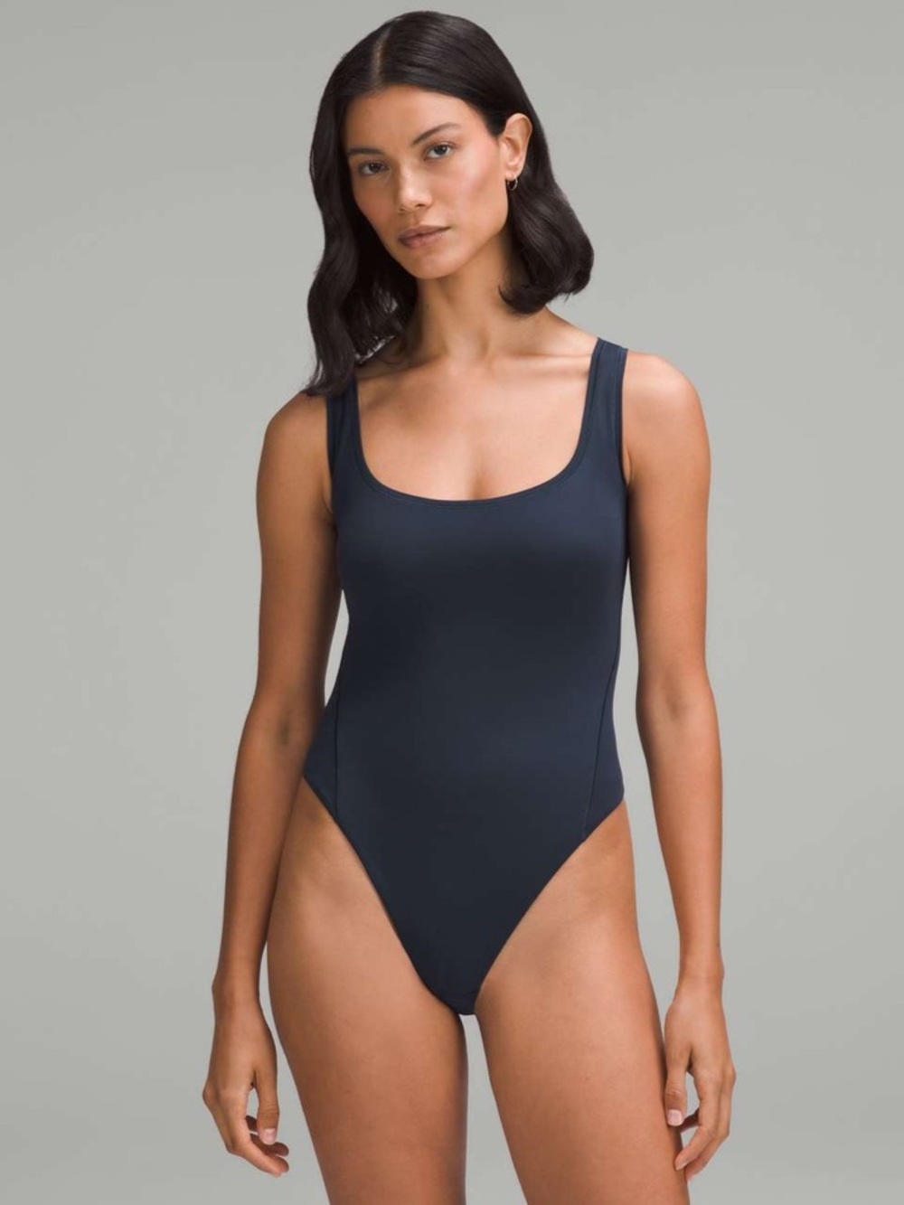 Lululemon Wundermost Nulu Square-Neck Sleeveless Bodysuit Navy Small NWT New
